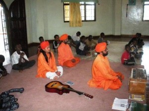 Boys and Dadas gathered for collective meditation at the Nairobi Boys’ Home